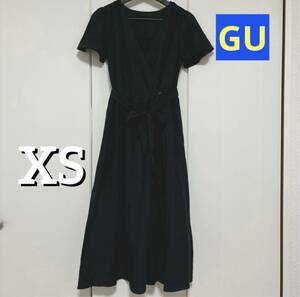 gu 黒色上品2way Aラインワンピース 