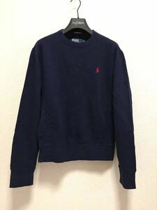 USA古着 Polo by Ralph Lauren ラルフローレン スウェットトレーナー 裏起毛 スウェット 紺 ネイビー S/リバースウィーブタイプ 90