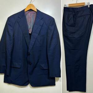 ★ LANVIN 紳士服高砂屋 BESPOKE オーダーメイド スーツ セットアップ 2B サイドベンツ テーラード ツータック スラックス ネイビー 