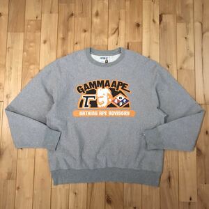 ★美品★ 復刻ラジカセタグ GAMMA APE 長袖スウェット Lサイズ グレー a bathing ape BAPE sweat shirt エイプ ベイプ アベイシングエイプ