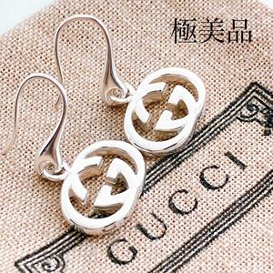 極美品＊グッチ GUCCI 925 ピアス シルバー レディース Y458 両耳 両方 アクセサリー インターロッキング フック