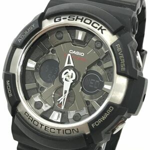 美品 CASIO カシオ G-SHOCK ジーショック 腕時計 GA-200-1A クオーツ アナデジ ラウンド ブラック コレクション 電池交換済み 動作確認済み