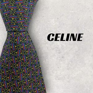 【5198】美品ー良品CELINE　ネクタイ　ブラック系