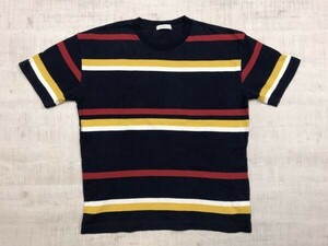 ユナイテッドアローズ グリーンレーベルリラクシング GREEN LABEL RELAXING マルチボーダー半袖Tシャツ メンズ L 紺系