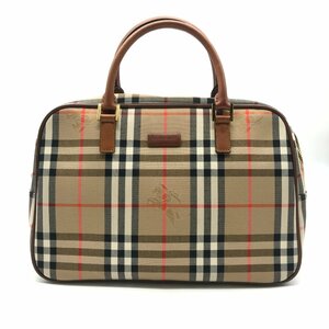 1円 良品 BURBERRY バーバリー ノバ チェック 柄 ハンド ミニ ボストン バッグ レディース m13040