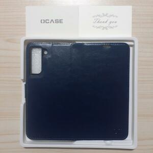 OCASE Galaxy S21 FE 5G スマホケース 手帳型 ネイビー