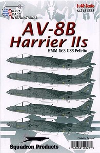 ●蔵出し！ スーパースケールデカール 48-1228 1/48　AV-8B ハリアーII　＆　AV-8B ナイトアタックハリアーII　HMM-163 USS ペリリュー