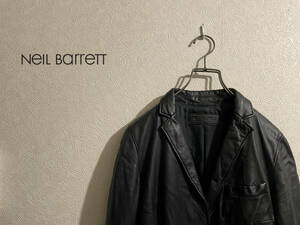◯ イタリア製 Neil Barrett ラム レザー テーラード ジャケット / ニールバレット ブラック 黒 XXS Ladies #Sirchive