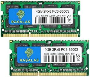 DDR3-SODIMM-1066 4GBx2-8500S緑色 8GB メモリ PC3-8500S 1067MHz 1066M