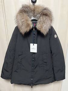 XXLサイズ【未使用】MONCLER BLAVET ブラベット フォックスファー TG4　ブラック　黒色　本物保証　◆定価36万円◆　人気ダウンジャケット