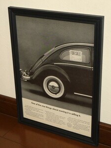 1966年 USA 60s vintage 洋書雑誌広告 額装品 Volkswagen VW Type1 フォルクスワーゲン / 検索用 ビートル タイプ1 店舗 ガレージ 看板 