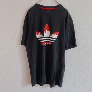 adidas originals アディダスオリジナルス トレフォイル 半袖 Tシャツ ビッグロゴ 黒 赤 白 M