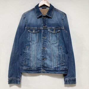 お1350 AMERICAN EAGLE アメリカンイーグル ストレッチデニムジャケット S ユーズド加工 Gジャン ジージャン