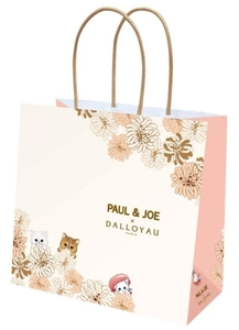 ダロワイヨ　ショップバッグ　紙袋　ポールアンドジョー　コラボ　猫　ねこ　PAUL&JOE　ピンク