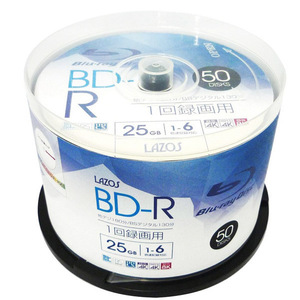同梱可能 BD-R ブルーレイ 録画用 ビデオ用 50枚組 CPRM対応 25GB 6倍速 Lazos L-B50P/2679ｘ６個セット/卸　代金引換便不可