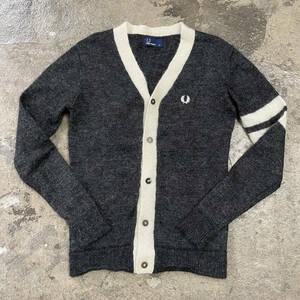  FRED PERRY フレッドペリー モヘア カーディガン サイズM グレー