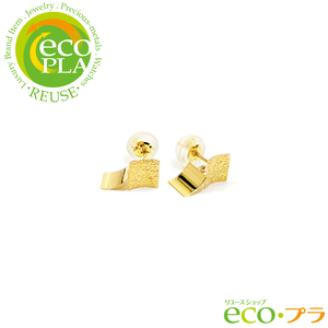 ジュエリー K18 ピアス スクエアチャーム 18金 イエローゴールド アクセサリー