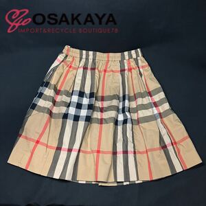 中古 BURBERRY ノバチェック スカート 8039522 コットン キャメル ブラウン 12Y 152cm レディース バーバリー ティッシ期