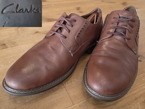 Clarks クラークス 革靴 茶 プレーントゥ レザーシューズ サイズ US11 約29㎝