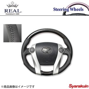 REAL レアル ステアリング DAIHATSU/ダイハツ メビウス ZVW41N オリジナルシリーズ ガングリップ ブラックカーボン ブラックステッチ