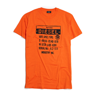 【新品本物 EU購入】DIESEL ディーゼル■ Graphic Tee ■ オレンジ / S ■スリムフィット グラフィック ロゴT タイト Tシャツ 0091A