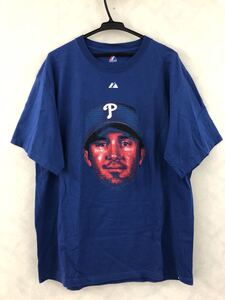 Chase Utley Philadelphia Phillies Tシャツ サイズL チェイス・アトリー Majestic MLB