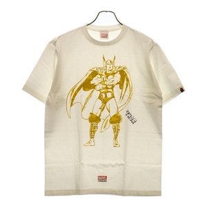 A BATHING APE アベイシングエイプ 24AW ×MARVEL THOR TEE マーベル フロントプリント 半袖Tシャツ ホワイト/イエロー 001TE1731907C