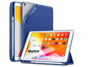◆新品未開封 ESR 2019 iPad 10.2インチ専用ペンシルホルダー付き Smart Folio Case ネイビー [型番：ES18215] （for iPad 第9/8/7世代）