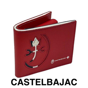 カステルバジャック　CASTELBAJAC　財布　二つ折り財布　牛革財布　お洒落な財布　032613-3　アカ