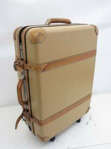 C048-N39-424■ Samsonite ACE サムソナイト エース キャリーケース スーツケース レザーコンビ ブラウン 外寸:H76×W55×D24cm 現状品1