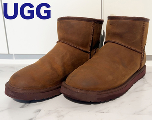 【美品】UGG アグ 正規品 メンズ クラシックミニ デコ ムートンブーツ 1003945 CLASSIC MINI DECO 57,200円 JAPAN27cm