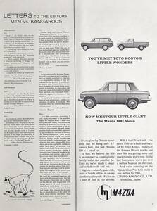 稀少！1965年マツダ 800 Sedan広告/Mazda 800 Sedan/マツダ自動車/昭和レトロ/旧車/ファミリアセダン/E