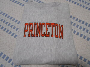 90’s　刺繍タグ！USA製！チャンピオン　リバースウィーブ　スウェットシャツ　PRINCETON　両面・染み込みプリント　XL　プリンストン　