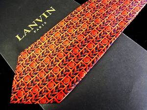 E0736R●美品●ランバン【LANVIN】【花・向日葵・ヒマワリ】ネクタイ