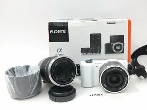 【z27604】SONY ソニー α5000 ILCE-5000Y 16-50ｍｍ 55-210ｍｍ ミラーレス一眼 ダブルズームレンズキット 動作確認済 箱付 格安スタート