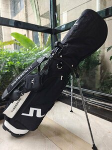 J.LINDEBERG　ジェイ・リンドバーグ　ゴルフ　キャディバッグ　9インチ　4kg 軽量 5分割りスタンド型　背負う 新品 QB605-black