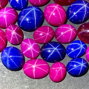 1円〜!!◯リンデンスターサファイア・ルビーおまとめ128.5ct◯n ルース 裸石 宝石 jewelry コランダム star sapphire ruby w4 49