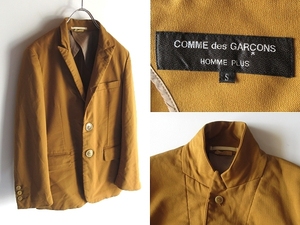 COMME des GARCONS HOMME PLUS コムデギャルソンオムプリュス 2008SS 染色加工 ストレッチ ポリ縮絨 2Bテーラードジャケット S マスタード