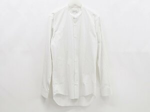 ◇【DRIES VAN NOTEN ドリスヴァンノッテン】バンドカラー ストライプシャツ ホワイト×ブラック 44