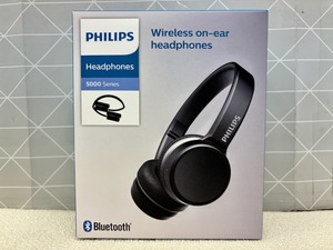 D381 美品 動確済 PHILIPS フィリップス 折畳めてコンパクトになる Bluetooth ワイヤレスヘッドホン TAH5255 連続30時間 ブラック