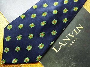 ★良品★3R04317【LANVIN】ランバン「花 植物 柄」ネクタイ