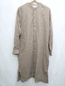 ◇ MUJI 無印良品 ムジルシ 長袖 膝下丈 ワンピース サイズL-XL ブラウン系 レディース P