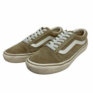 E082 VANS バンズ OLD SKOOL オールドスクール メンズ ローカットスニーカー US6H 24.5cm ベージュ ホワイト スエード