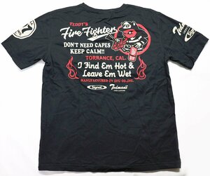 TEDMAN (テッドマン) Crew Neck Tee - Fire Fighter - / 抜染クルーネックTシャツ TDSS-503 美品 ブラック size 40