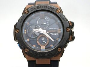 1000円スタート 腕時計 CASIO カシオ G-SHOCK G-STEEL 5513 GST-B100 タフソーラー ネイビー系文字盤 ラウンド メンズ WHO H60028