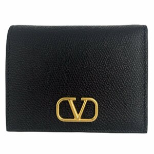 ヴァレンティノ 二つ折り財布 VALENTINO 5W2P0R39 SNP 0NO Vロゴ シグネチャー スモール ウォレット ミニ財布 ブラック レディース