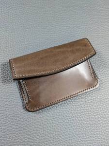 RiDo LeatherWorks【ブッテーロ】マルチに使えるコインケース★チョコ　イタリアンレザー　小銭入れ　ミニ財布　ハンドメイド