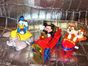 昭和 レトロ ビンテージ ディズニー ぜんまい 車 ミニカー 船 おもちゃ フィギュア 人形 セット ダンボ ドナルド ミッキー チップ デール