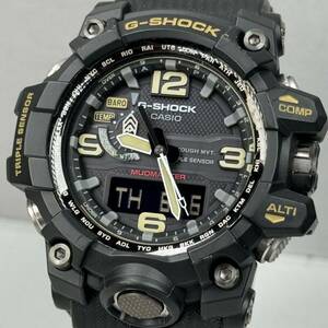 極美品 箱説付G-SHOCK GWG-1000-1AJF マッドマスター タフソーラー電波受信 電波ソーラー マルチバンド6 トリプルセンター ブラック 