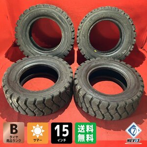 【送料無料】中古 フォークリフトタイヤ 28x9-15 12PR DUNLOP POWER LIFTER 4本SET【55584673】